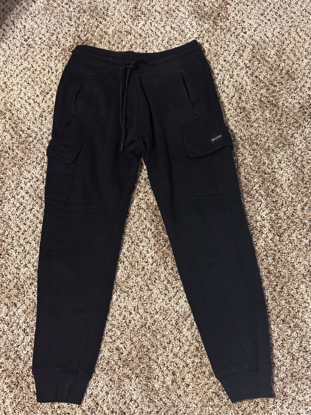 Hollister Black Cargo Jogger Pants Size XS Utility Sweatpants